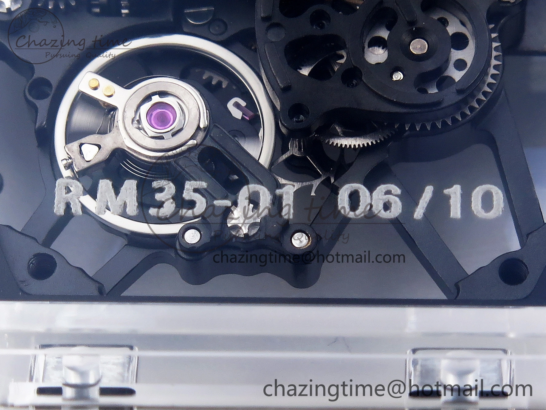 RM035 Transparent SONIC Best Edition Skeleton Dial on Black Nylon Strap Clone RMUL2