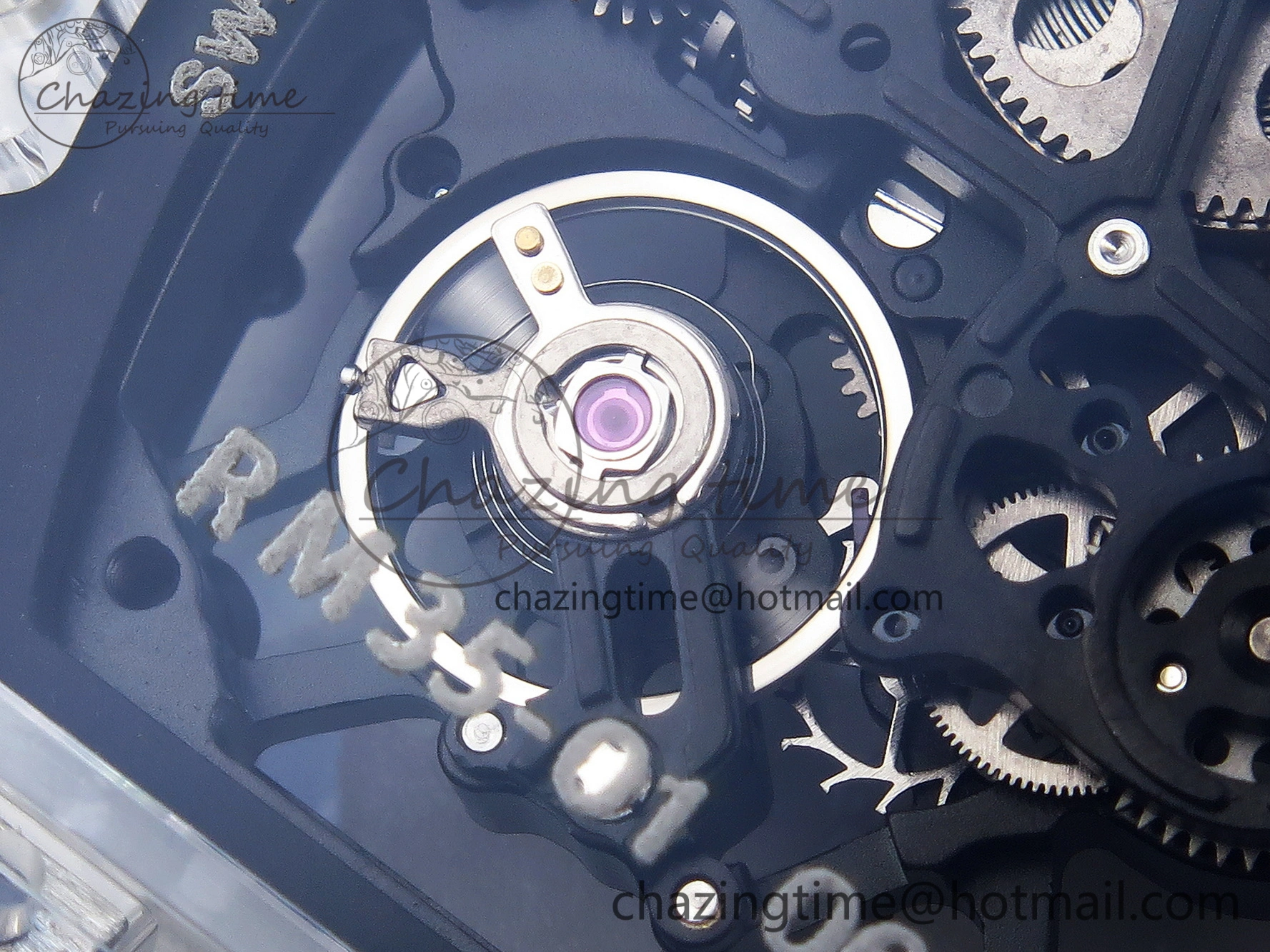 RM035 Transparent SONIC Best Edition Skeleton Dial on Black Nylon Strap Clone RMUL2