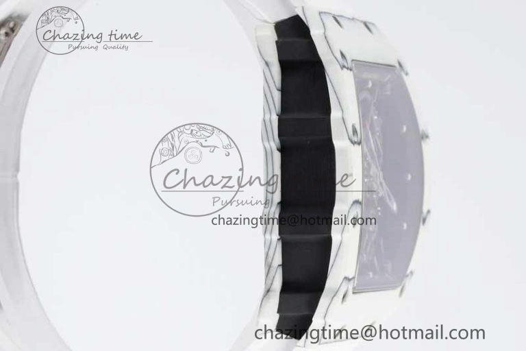 RM035 White Carbon SONIC Best Edition Skeleton Dial on White Rubber Strap Clone RMUL2
