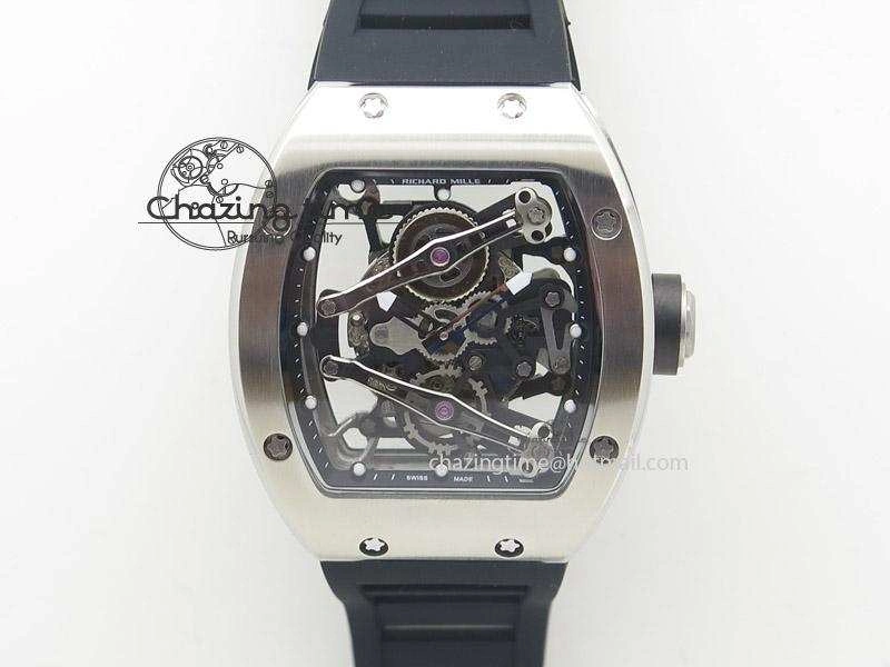 RM038 SS Black Skeleton Dial On Black Rubber Strap MIYOTA9015 RMF