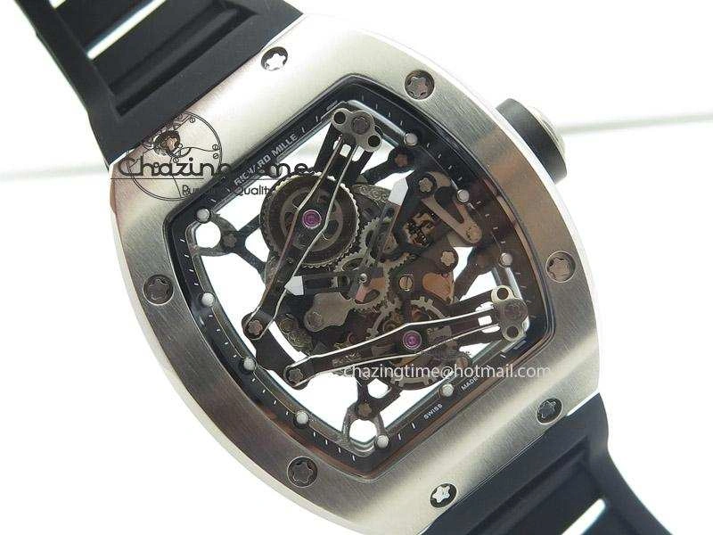 RM038 SS Black Skeleton Dial On Black Rubber Strap MIYOTA9015 RMF