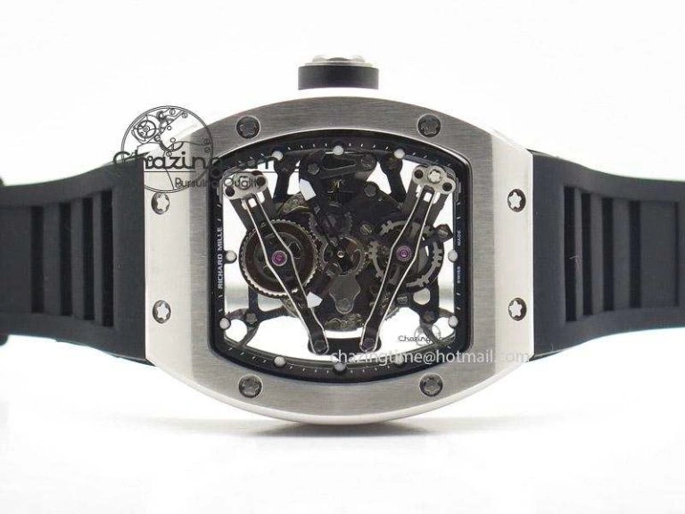 RM038 SS Black Skeleton Dial On Black Rubber Strap MIYOTA9015 RMF
