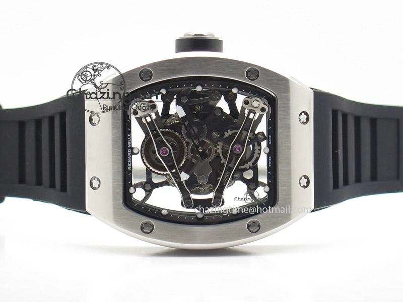 RM038 SS Black Skeleton Dial On Black Rubber Strap MIYOTA9015 RMF