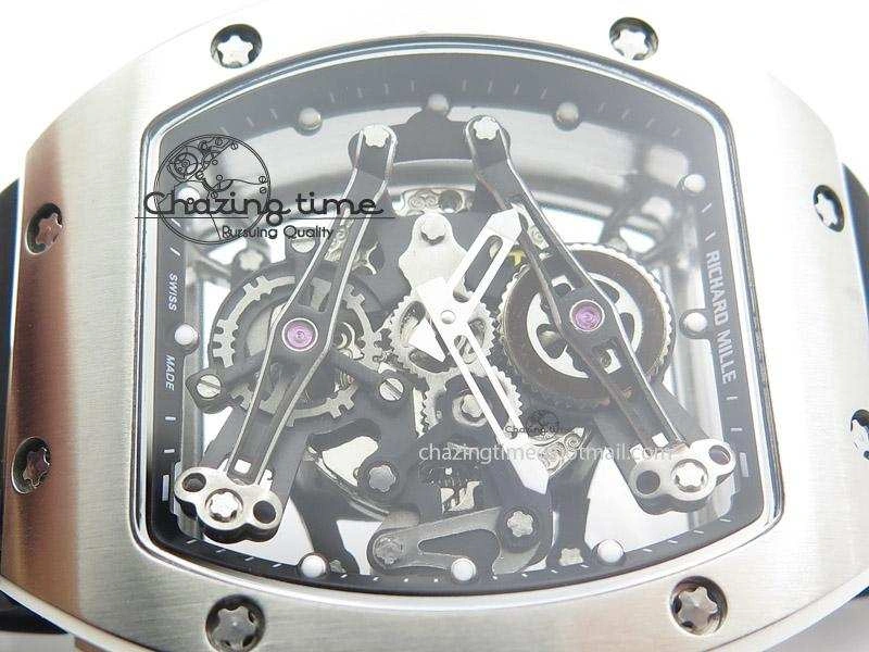 RM038 SS Black Skeleton Dial On Black Rubber Strap MIYOTA9015 RMF