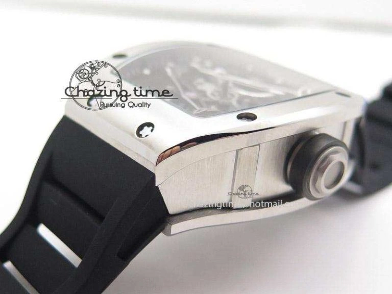 RM038 SS Black Skeleton Dial On Black Rubber Strap MIYOTA9015 RMF