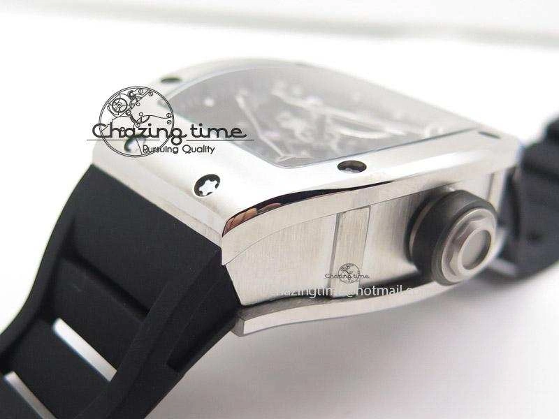 RM038 SS Black Skeleton Dial On Black Rubber Strap MIYOTA9015 RMF