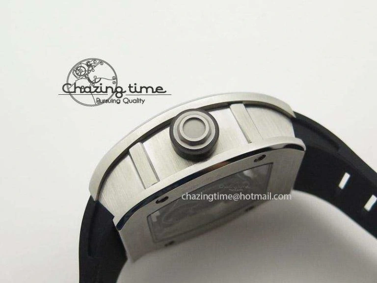 RM038 SS Black Skeleton Dial On Black Rubber Strap MIYOTA9015 RMF