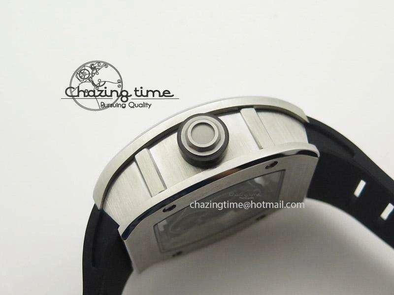 RM038 SS Black Skeleton Dial On Black Rubber Strap MIYOTA9015 RMF