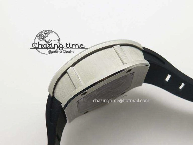 RM038 SS Black Skeleton Dial On Black Rubber Strap MIYOTA9015 RMF