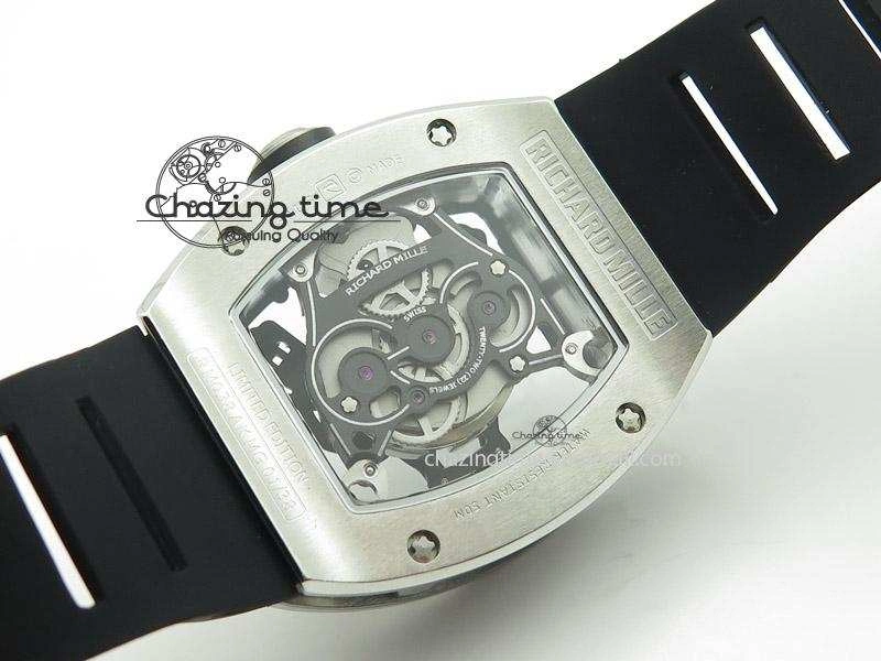RM038 SS Black Skeleton Dial On Black Rubber Strap MIYOTA9015 RMF