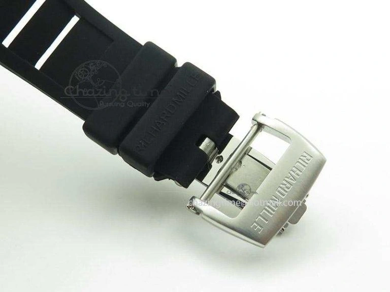 RM038 SS Black Skeleton Dial On Black Rubber Strap MIYOTA9015 RMF