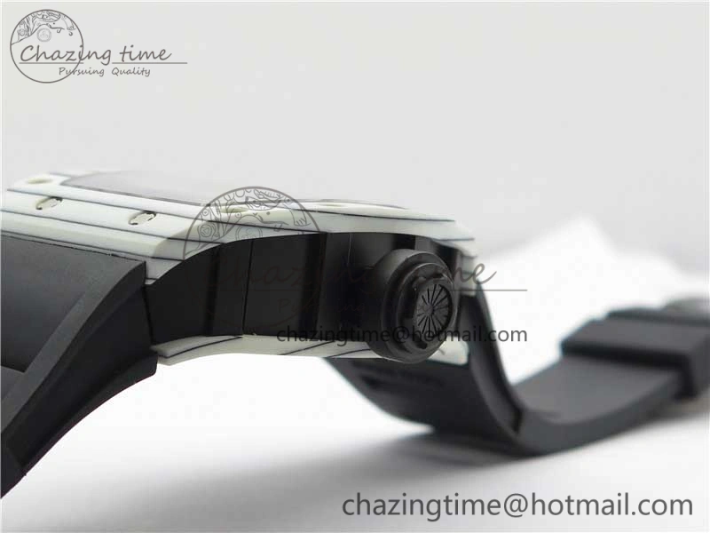 RM052-01 Tourbillon PVD White Bezel JBF Best Edition Skeleton Dial on Black Rubber Strap