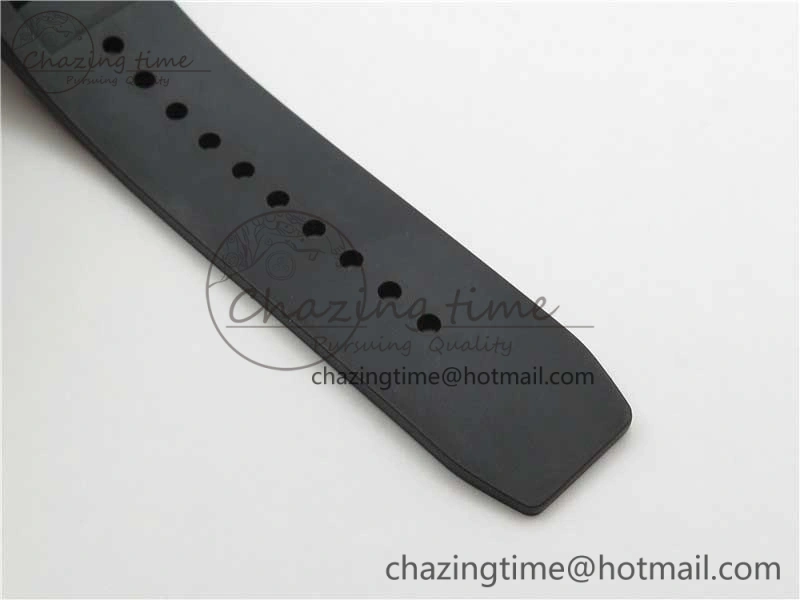 RM052-01 Tourbillon PVD White Bezel JBF Best Edition Skeleton Dial on Black Rubber Strap