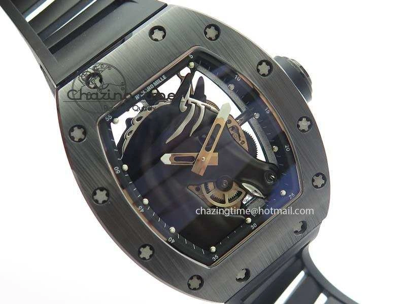 RM052-2 Black Ceramic Horse Dial On Black Rubber Strap MIYOTA8215 KVF