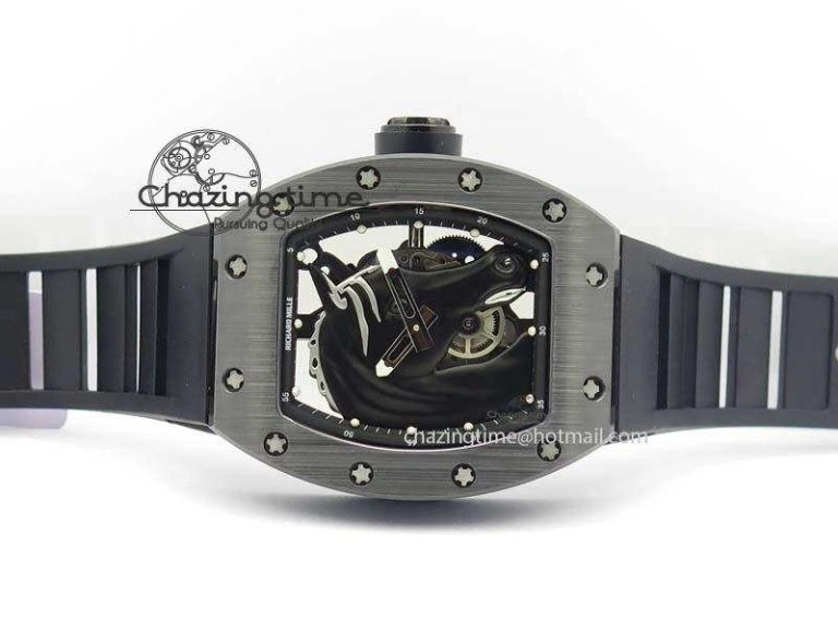 RM052-2 Black Ceramic Horse Dial On Black Rubber Strap MIYOTA8215 KVF