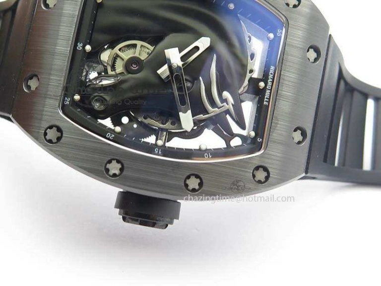 RM052-2 Black Ceramic Horse Dial On Black Rubber Strap MIYOTA8215 KVF