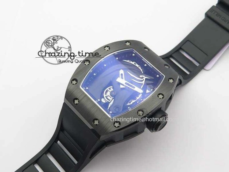 RM052-2 Black Ceramic Horse Dial On Black Rubber Strap MIYOTA8215 KVF