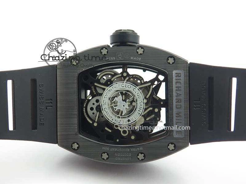 RM052-2 Black Ceramic Horse Dial On Black Rubber Strap MIYOTA8215 KVF