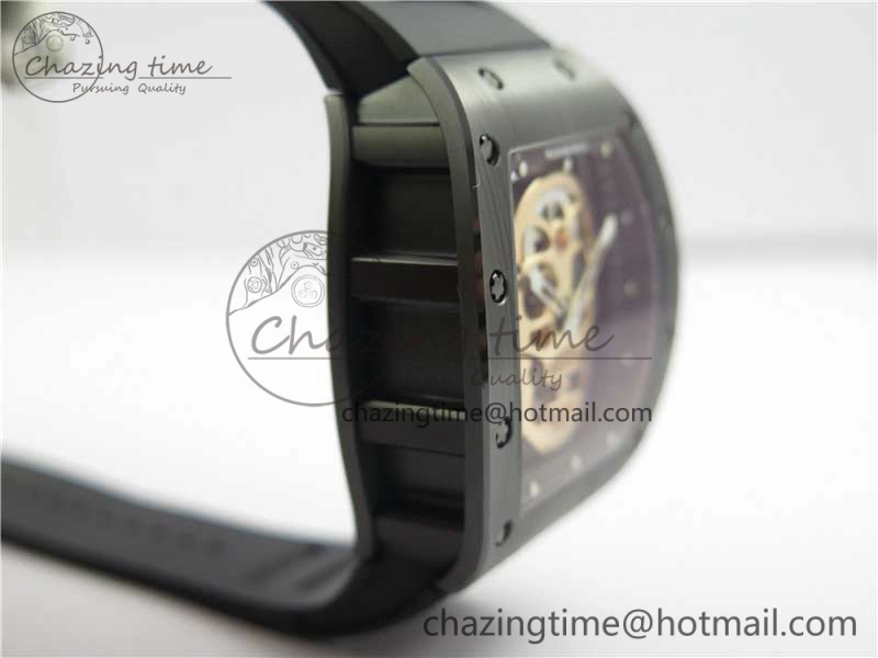 RM052 Skull Black Ceramic ZF 1:1 Best Edition RG Skeleton Dial on Black Rubber Strap NH05A