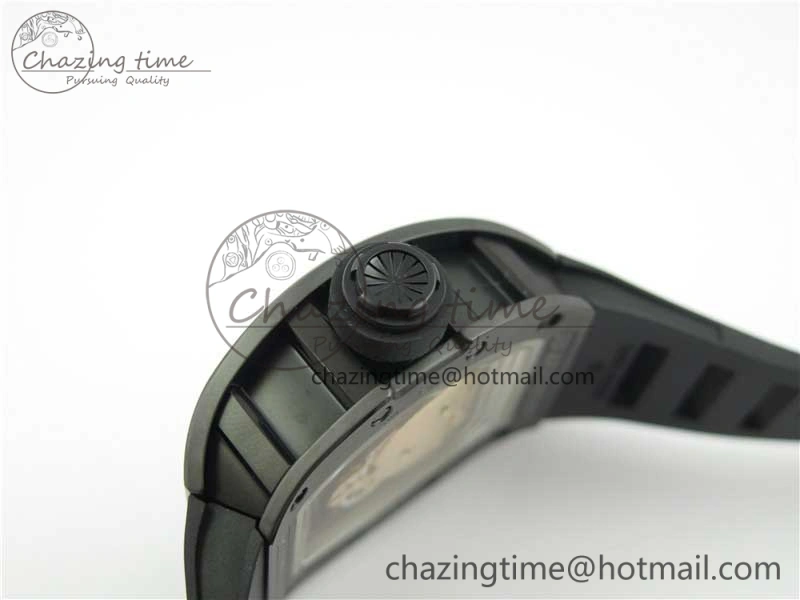 RM052 Skull Black Ceramic ZF 1:1 Best Edition RG Skeleton Dial on Black Rubber Strap NH05A