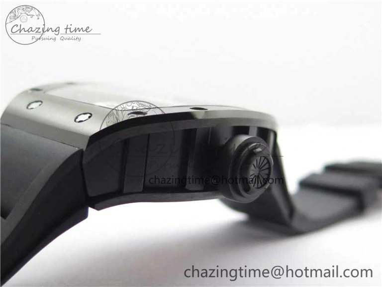 RM052 Skull Brushed Black Ceramic Real Tourbillon JBF 1:1 Best Edition RG Skull Dial on Black Rubber Strap