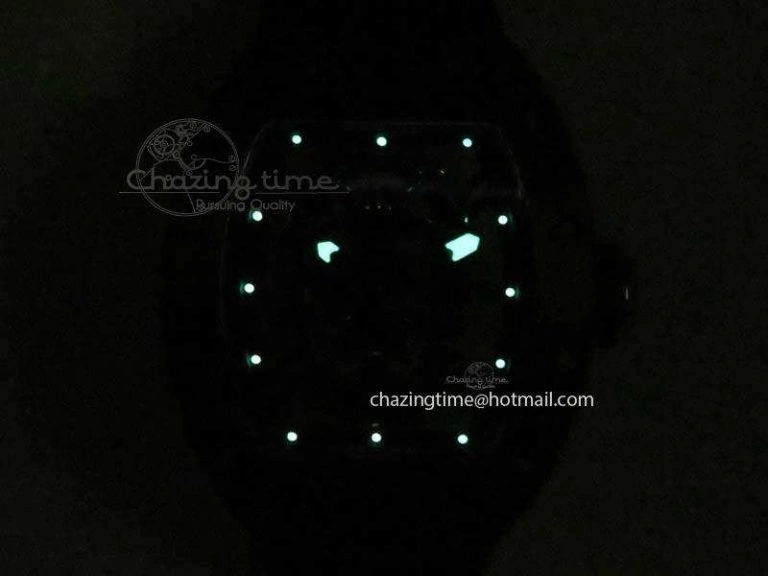 RM052 Skull Ceramic Black Inner Bezel Skeleton Dial On Black Rubber Strap MIYOTA8215 KVF