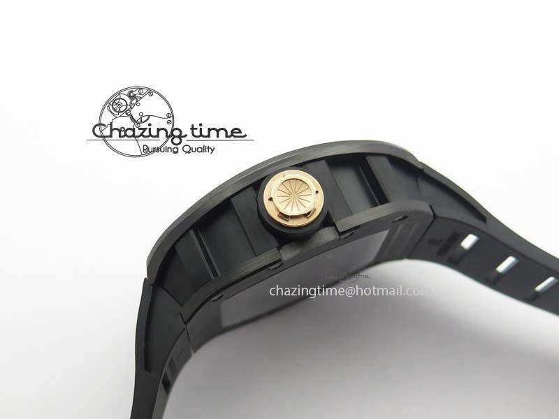 RM052 Skull Ceramic Black Inner Bezel Skeleton Dial On Black Rubber Strap MIYOTA8215 KVF