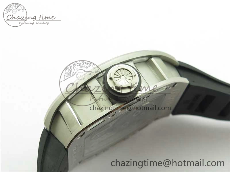 RM052 Skull Titanium Real Tourbillon JBF 1:1 Best Edition Skull Dial on Black Rubber Strap