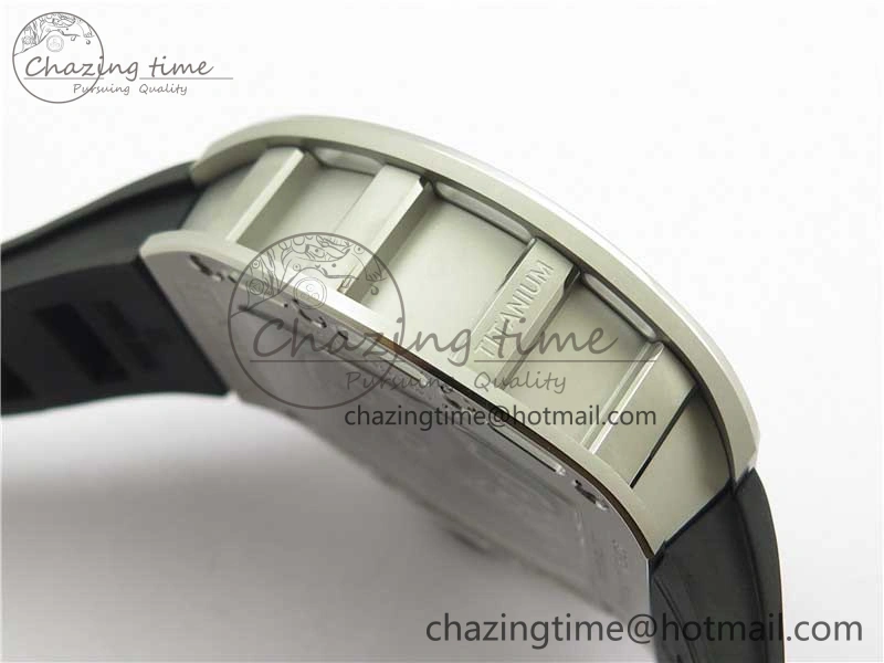 RM052 Skull Titanium Real Tourbillon JBF 1:1 Best Edition Skull Dial on Black Rubber Strap