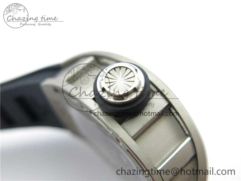 RM052 Skull Titanium ZF 1:1 Best Edition Skeleton Dial on Black Rubber Strap NH05A