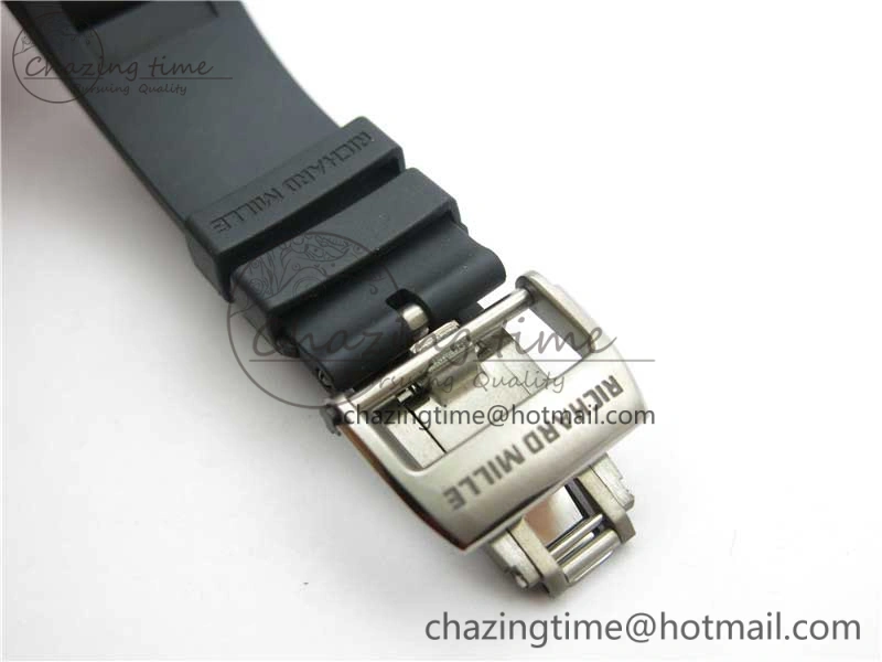RM052 Skull Titanium ZF 1:1 Best Edition Skeleton Dial on Black Rubber Strap NH05A