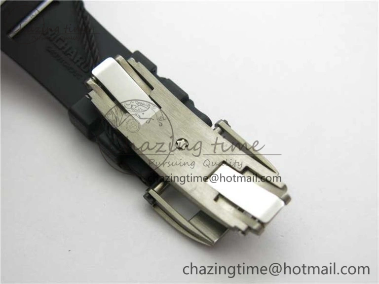 RM052 Skull Titanium ZF 1:1 Best Edition Skeleton Dial on Black Rubber Strap NH05A