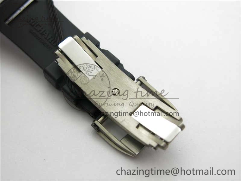 RM052 Skull Titanium ZF 1:1 Best Edition Skeleton Dial on Black Rubber Strap NH05A