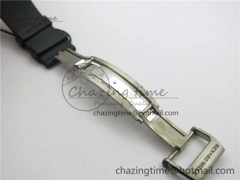 RM052 Skull Titanium ZF 1:1 Best Edition Skeleton Dial on Black Rubber Strap NH05A