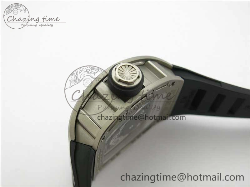 RM052 Skull Titanium ZF 1:1 Best Edition Skeleton Dial on Black Rubber Strap NH05A