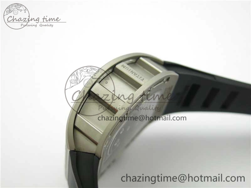 RM052 Skull Titanium ZF 1:1 Best Edition Skeleton Dial on Black Rubber Strap NH05A