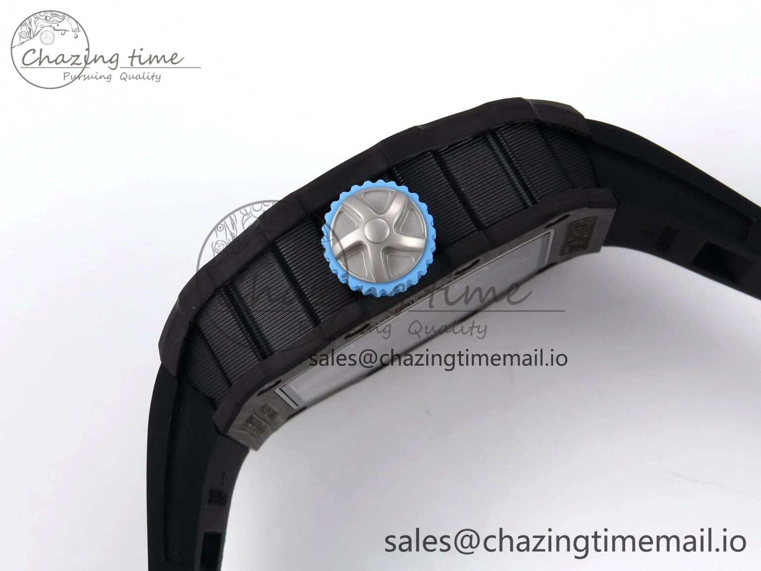 RM053-01 Real Forge Carbon JBF Best Edition Skeleton Dial on Black Rubber Strap Asian Movement