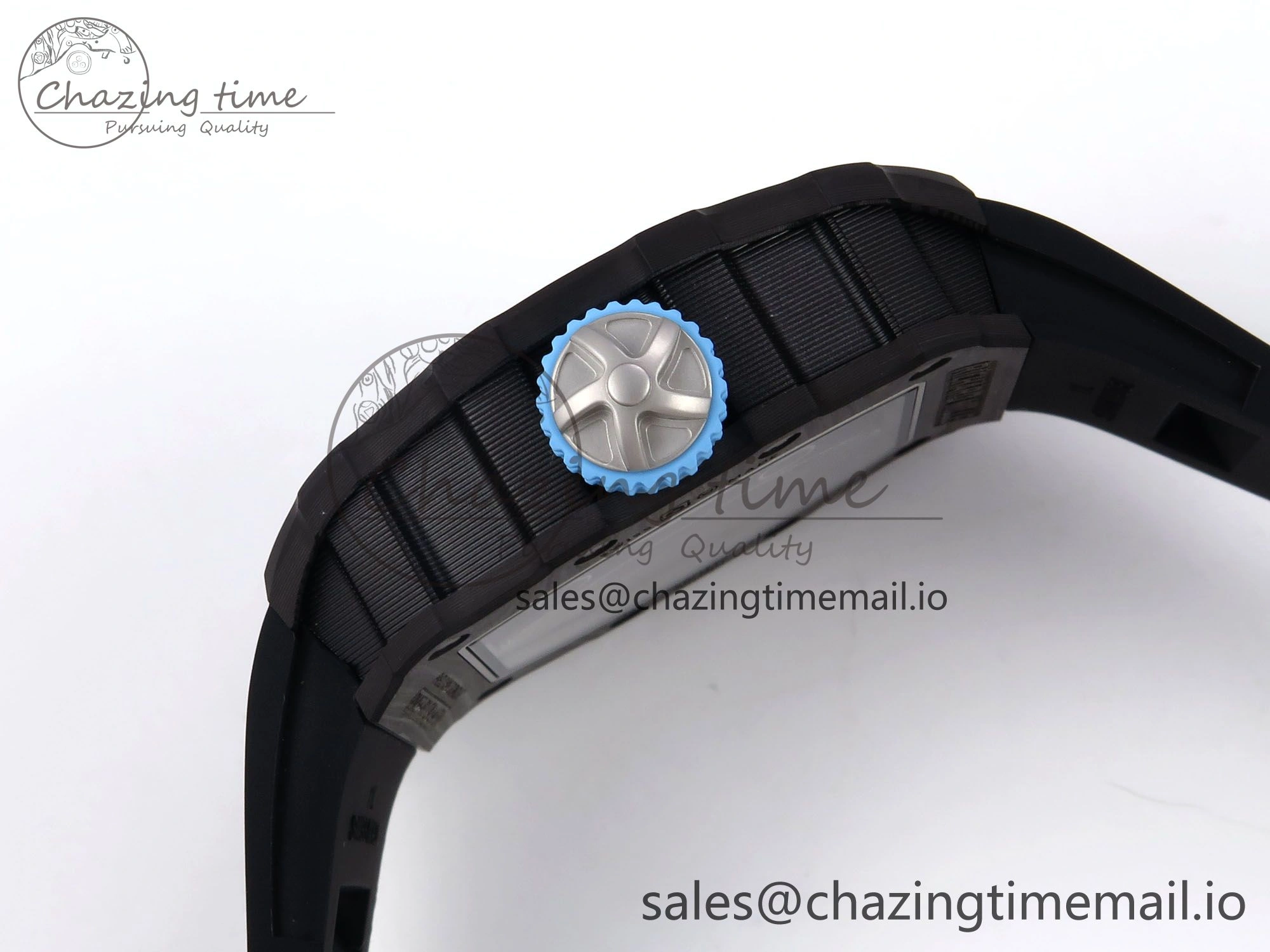 RM053-01 Real Forge Carbon JBF Best Edition Skeleton Dial on Black Rubber Strap Asian Movement