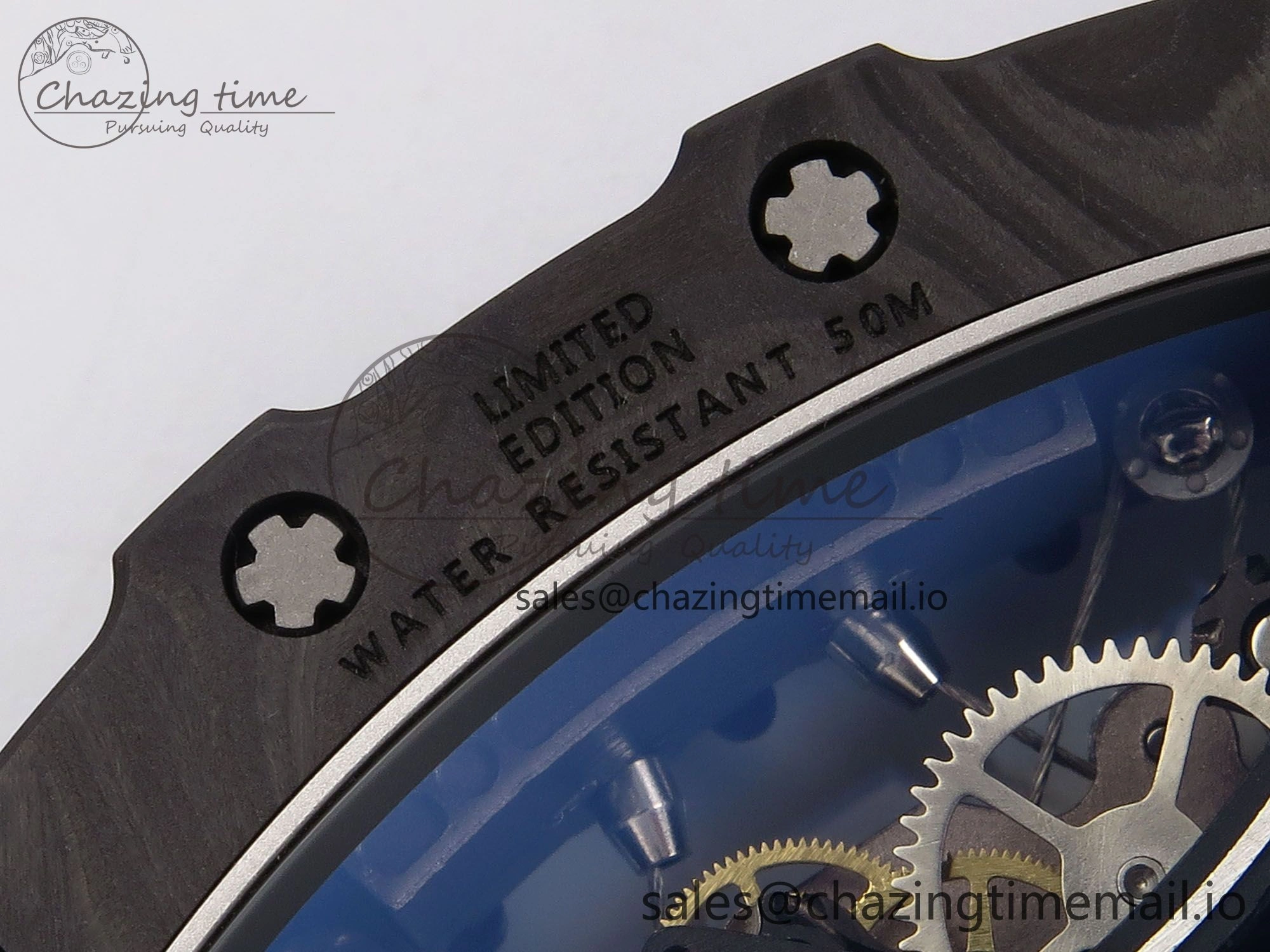 RM053-01 Real Forge Carbon JBF Best Edition Skeleton Dial on Black Rubber Strap Asian Movement