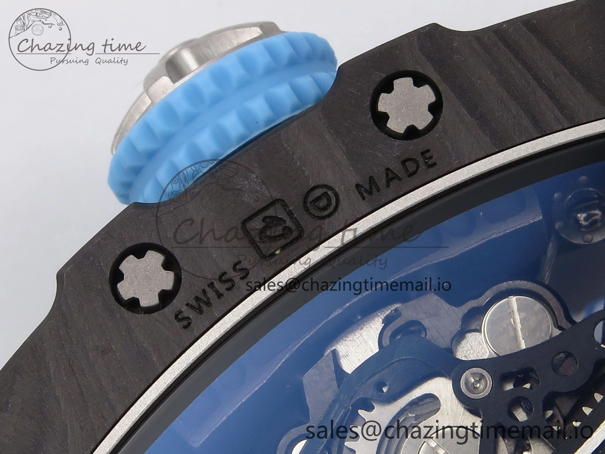 RM053-01 Real Forge Carbon JBF Best Edition Skeleton Dial on Black Rubber Strap Asian Movement