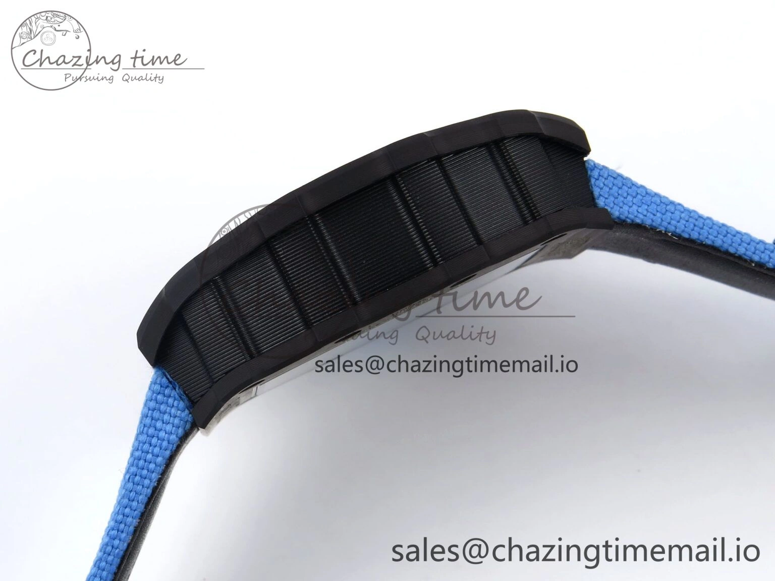 RM053-01 Real Forge Carbon JBF Best Edition Skeleton Dial on Blue Nylon Strap Asian Movement