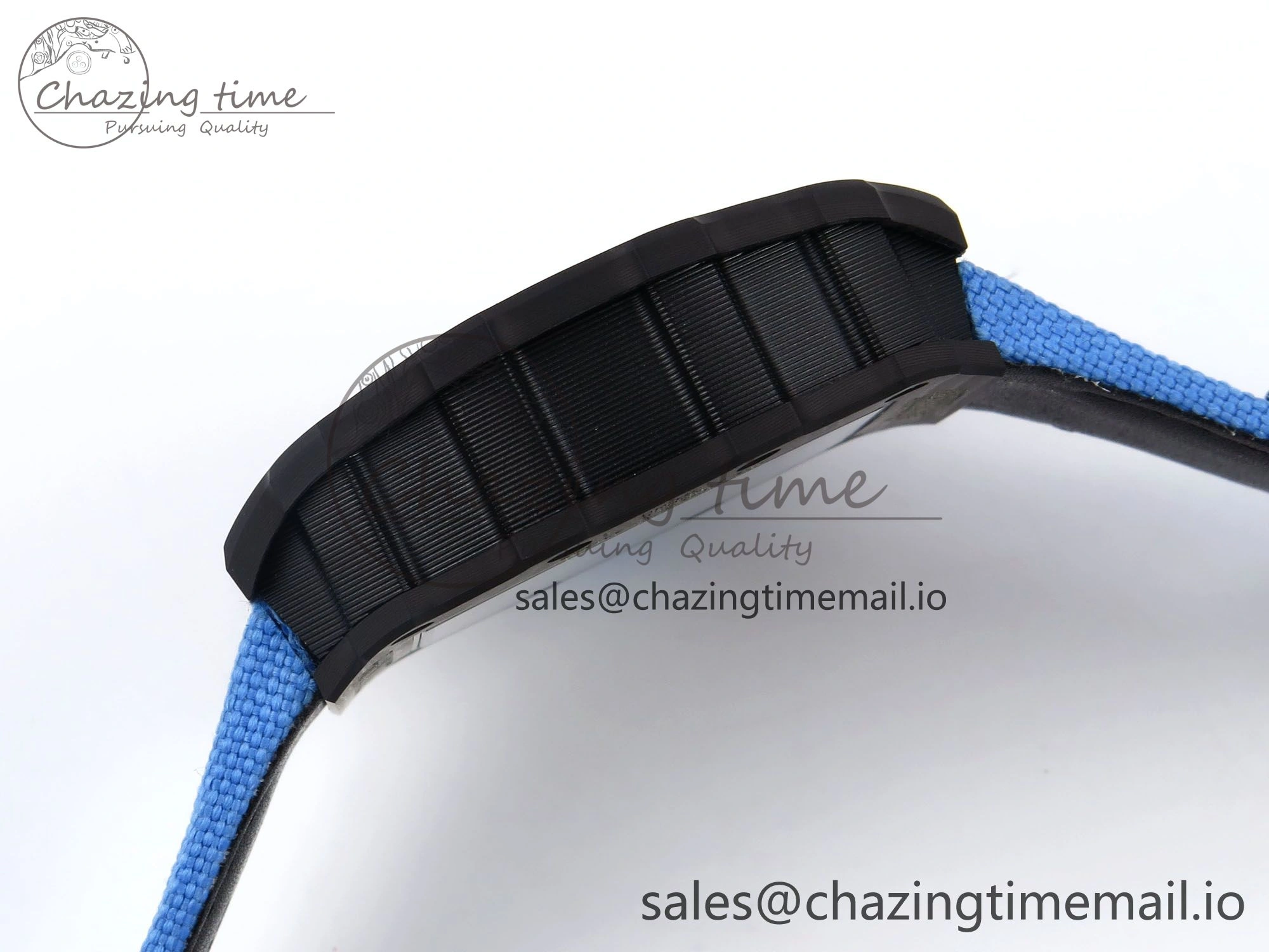 RM053-01 Real Forge Carbon JBF Best Edition Skeleton Dial on Blue Nylon Strap Asian Movement