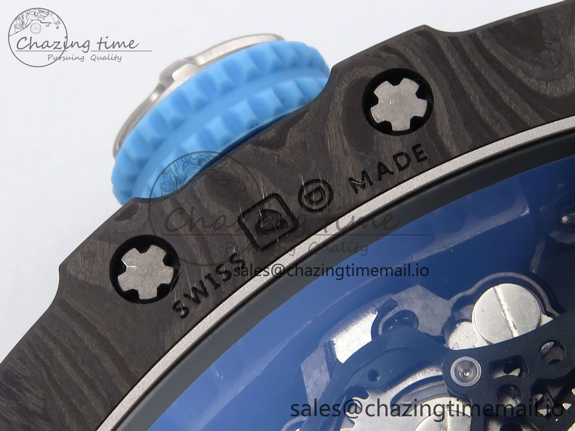 RM053-01 Real Forge Carbon JBF Best Edition Skeleton Dial on Blue Nylon Strap Asian Movement