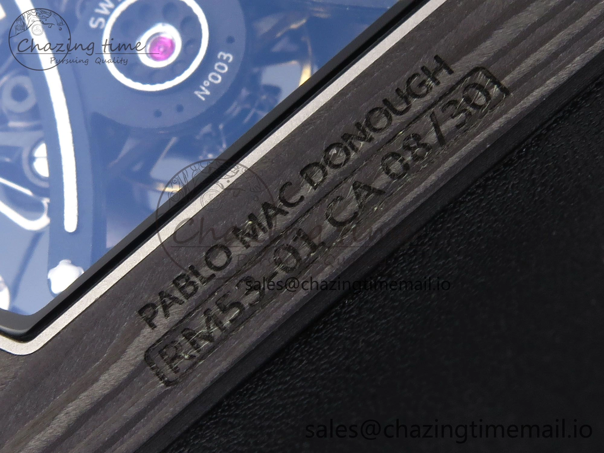 RM053-01 Real Forge Carbon JBF Best Edition Skeleton Dial on Blue Nylon Strap Asian Movement