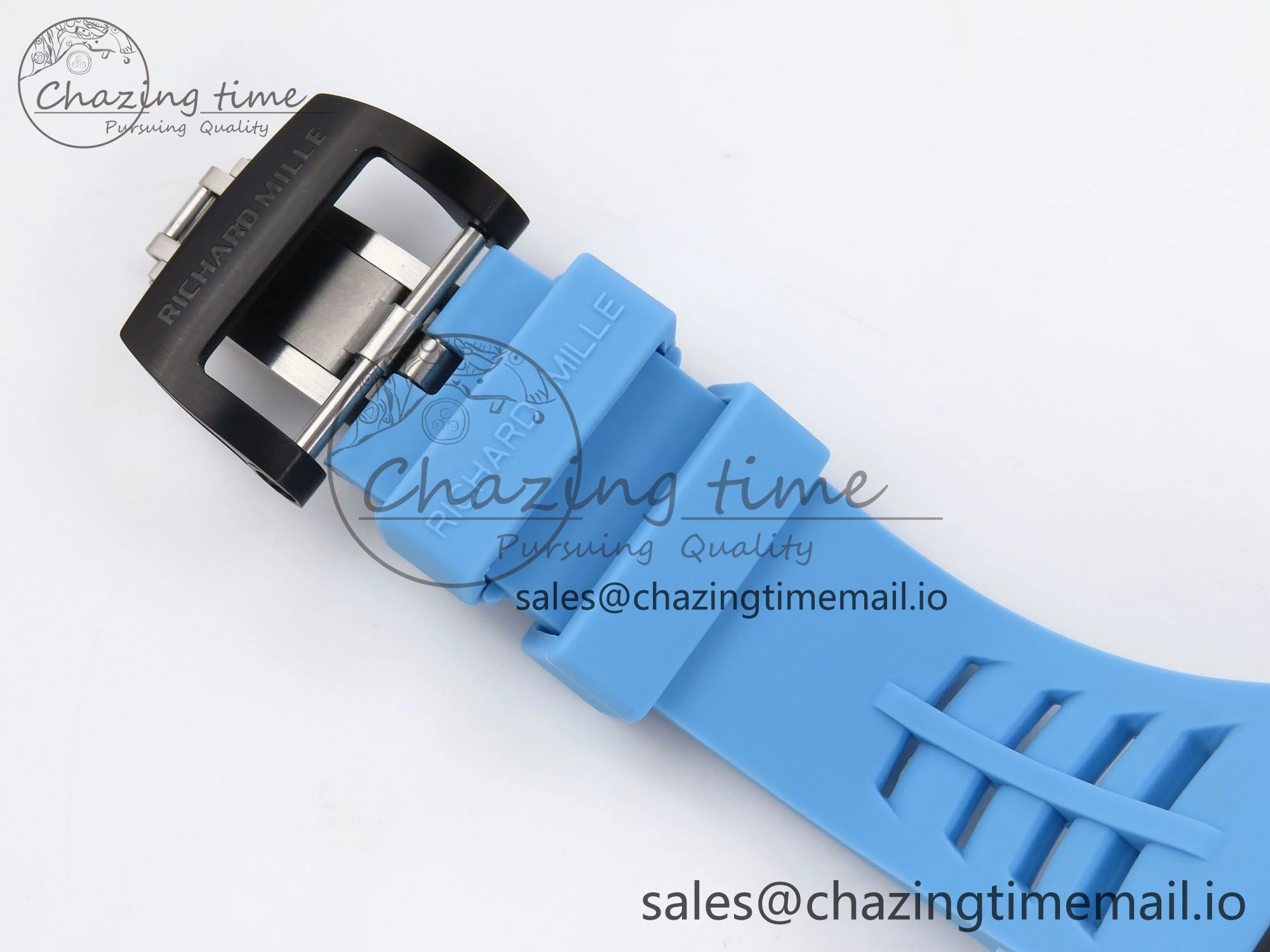 RM053-01 Real Forge Carbon JBF Best Edition Skeleton Dial on Blue Rubber Strap Asian Movement