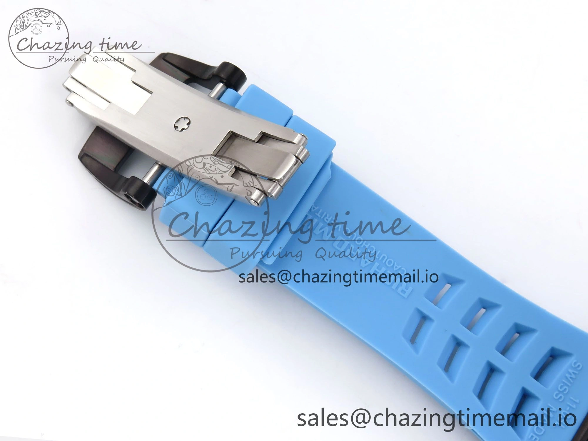 RM053-01 Real Forge Carbon JBF Best Edition Skeleton Dial on Blue Rubber Strap Asian Movement
