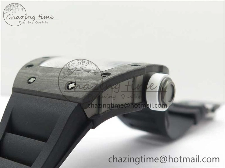 RM055-02 Real NTPT ZF 1:1 Best Edition Skeleton White Dial on Black Rubber Strap NH05A V3