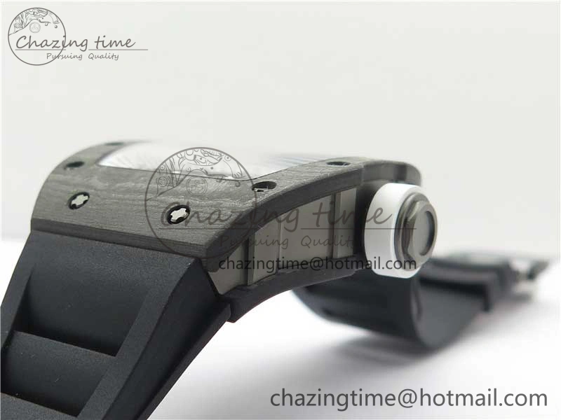 RM055-02 Real NTPT ZF 1:1 Best Edition Skeleton White Dial on Black Rubber Strap NH05A V3