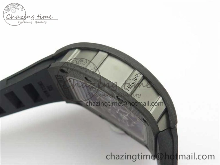 RM055-02 Real NTPT ZF 1:1 Best Edition Skeleton White Dial on Black Rubber Strap NH05A V3