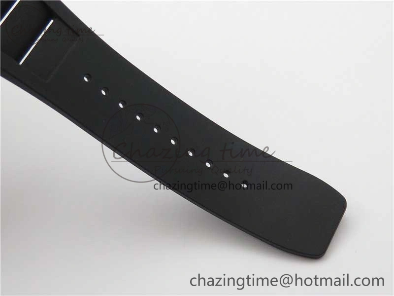 RM055-02 Real NTPT ZF 1:1 Best Edition Skeleton White Dial on Black Rubber Strap NH05A V3
